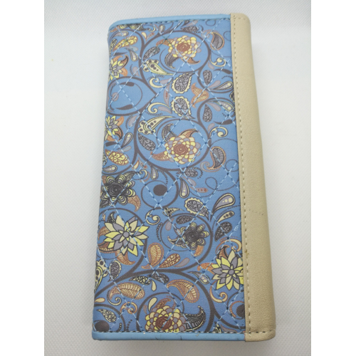 Elegantní peněženka modrá s květinami