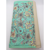 Elegantní peněženka zelená s květinami