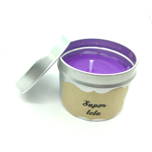 Vonná svíčka v plechovce růžový květ