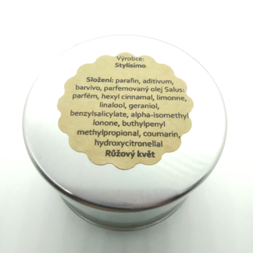 Vonná svíčka v plechovce růžový květ