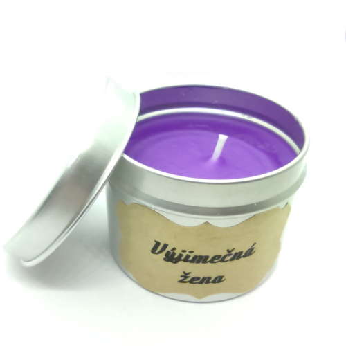 Vonná svíčka v plechovce růžový květ