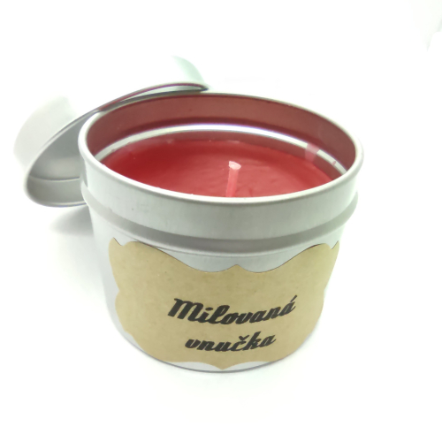 Vonná svíčka v plechovce růžový květ