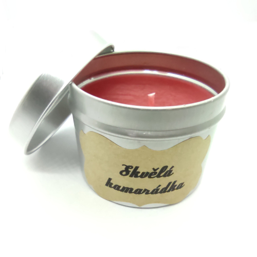 Vonná svíčka v plechovce růžový květ