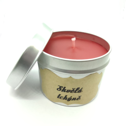 Vonná svíčka v plechovce růžový květ