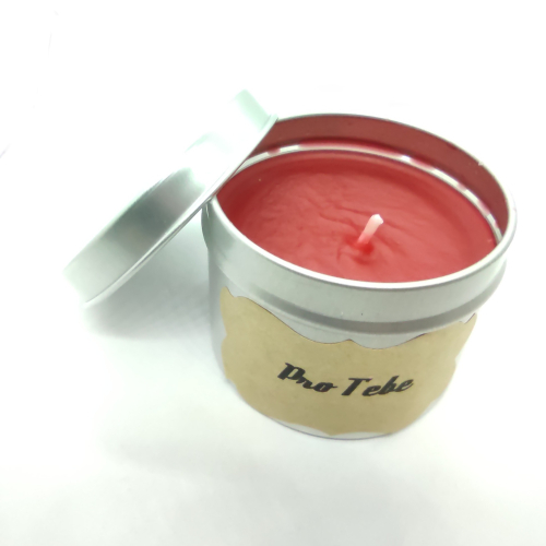 Vonná svíčka v plechovce růžový květ