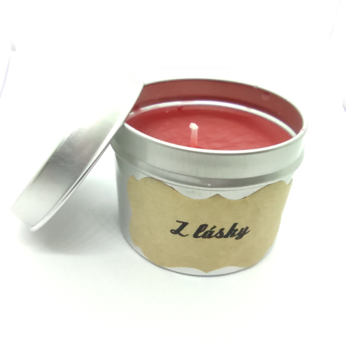 Vonná svíčka v plechovce růžový květ