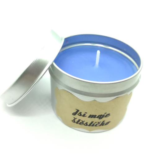 Vonná svíčka v plechovce růžový květ