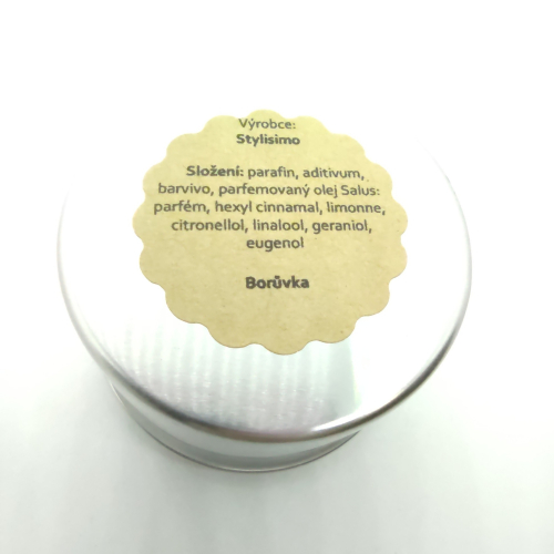 Vonná svíčka v plechovce borůvka