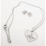 Ocelová sada šperků srdce