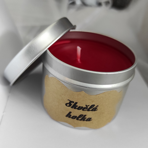 Vonná svíčka v plechovce růžový květ