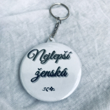 Přívěšek na klíče handmade s nápisem