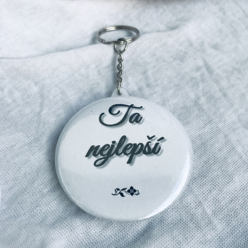 Přívěšek na klíče handmade s nápisem