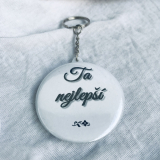 Přívěšek na klíče handmade s nápisem