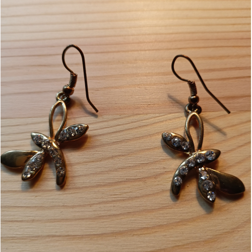 Náušnice motýl s fasetou