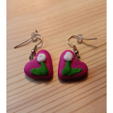 Náušnice dívčí růžová srdce