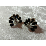 Náušnice černý květ