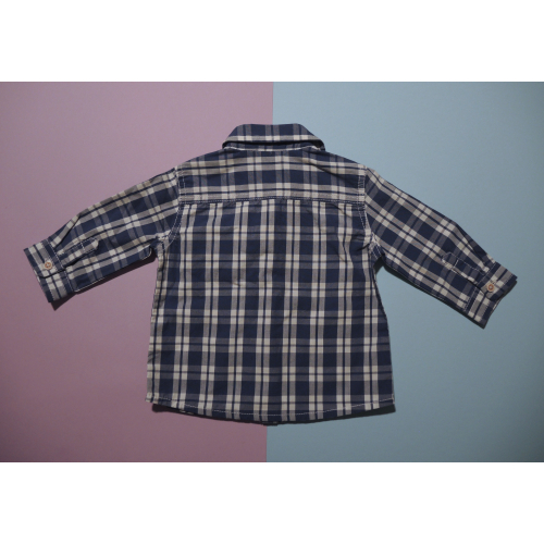 Kostkovaná košile / modro bílá / s kapsou