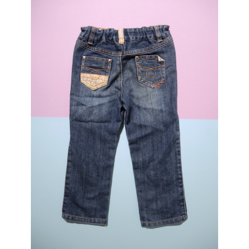 Dívčí džíny / tmavě modré / nášívka motýl