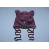 Fialová čepice s oušky