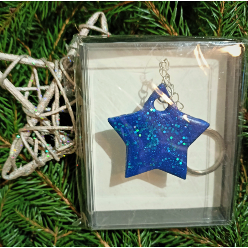 Přívěšek na klíče Modrá hvězda