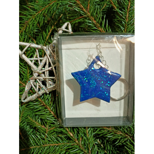 Přívěšek na klíče Modrá hvězda