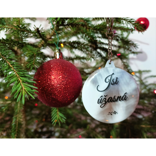 Přívěšek na klíče handmade s nápisem