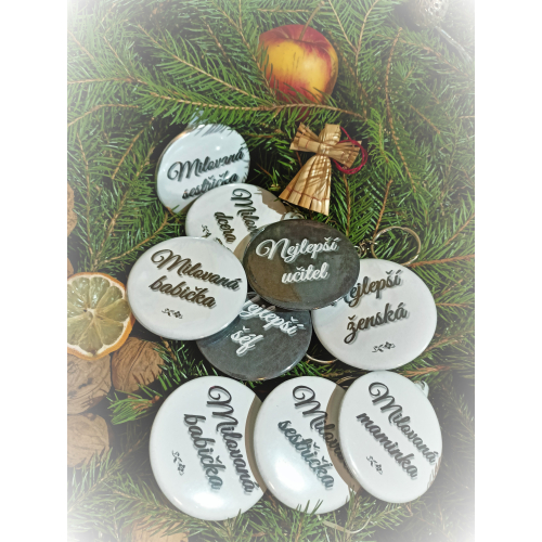 Přívěšek na klíče handmade s nápisem