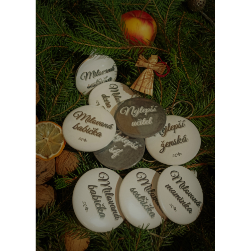 Přívěšek na klíče handmade s nápisem