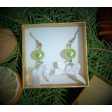 Náušničky v krabičce - zelená