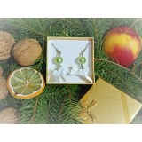 Náušničky v krabičce - zelená