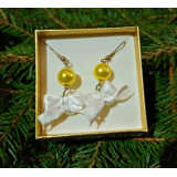 Náušničky v krabičce - žlutozlatá