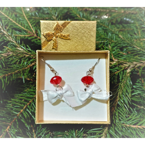 Náušničky v krabičce - červené