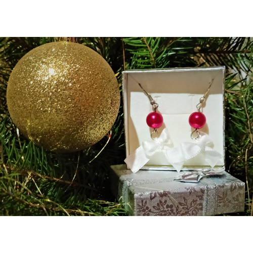 Náušničky v krabičce - fialová