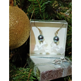 Náušničky v krabičce - šedá