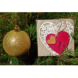 Srdce s věnováním Miluji tě" 5,5x5,5 cm, na zavěšení"