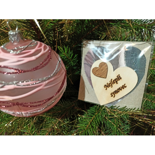 Srdce s věnováním Nejlepší synovec" 6x6 cm, magnetka"