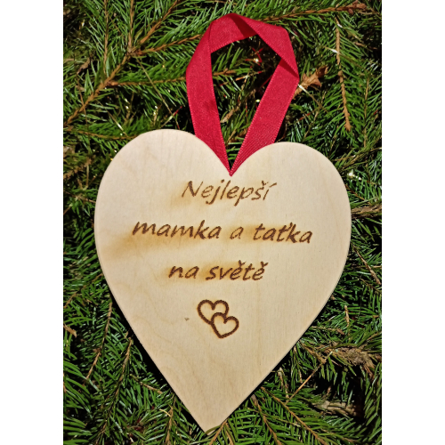 Dřevěné srdce Nejlepší mamka a taťka