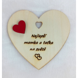 Srdce s věnováním nejlepší mamka a taťka