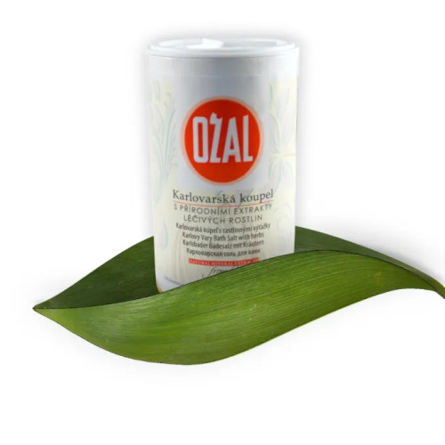 OZAL, karlovarská koupelová sůl, dóza se sypátkem
