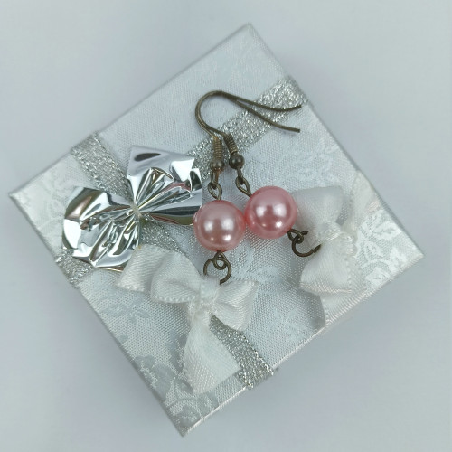 Náušničky v krabičce - růžová