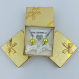 Náušničky v krabičce - žlutozlatá