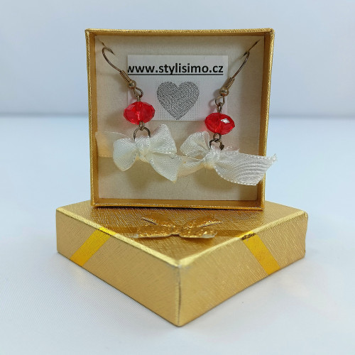 Náušničky v krabičce - červené