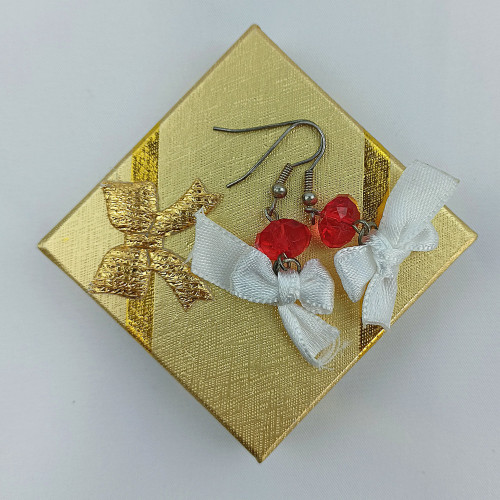 Náušničky v krabičce - červené