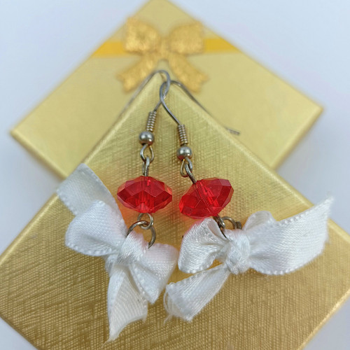 Náušničky v krabičce - červené