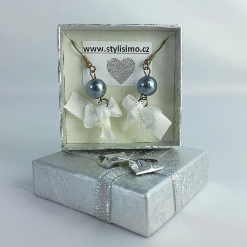 Náušničky v krabičce - šedá