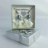 Náušničky v krabičce - šedá