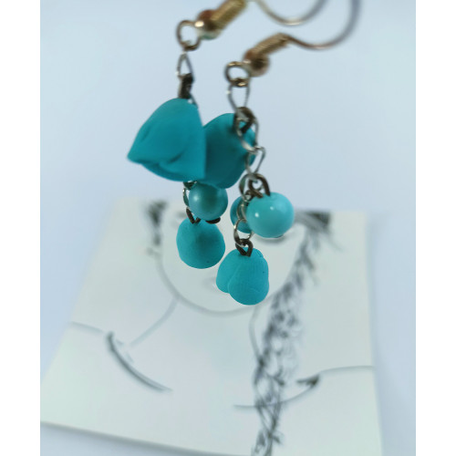 Náušnice růžičky modré