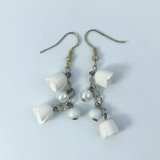 Náušnice bílé růžičky