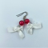 Náušničky v krabičce - fialovočervená