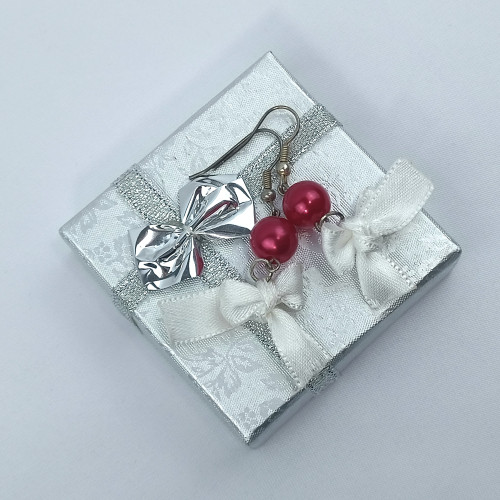 Náušničky v krabičce - fialová